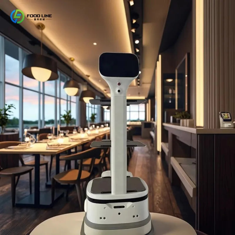 Autonomous Patrol Food Delivery Robot For Restaurant Multi-Tier Stable Pallets Max 15kg Load 6 to 8 Hours Standby Duration