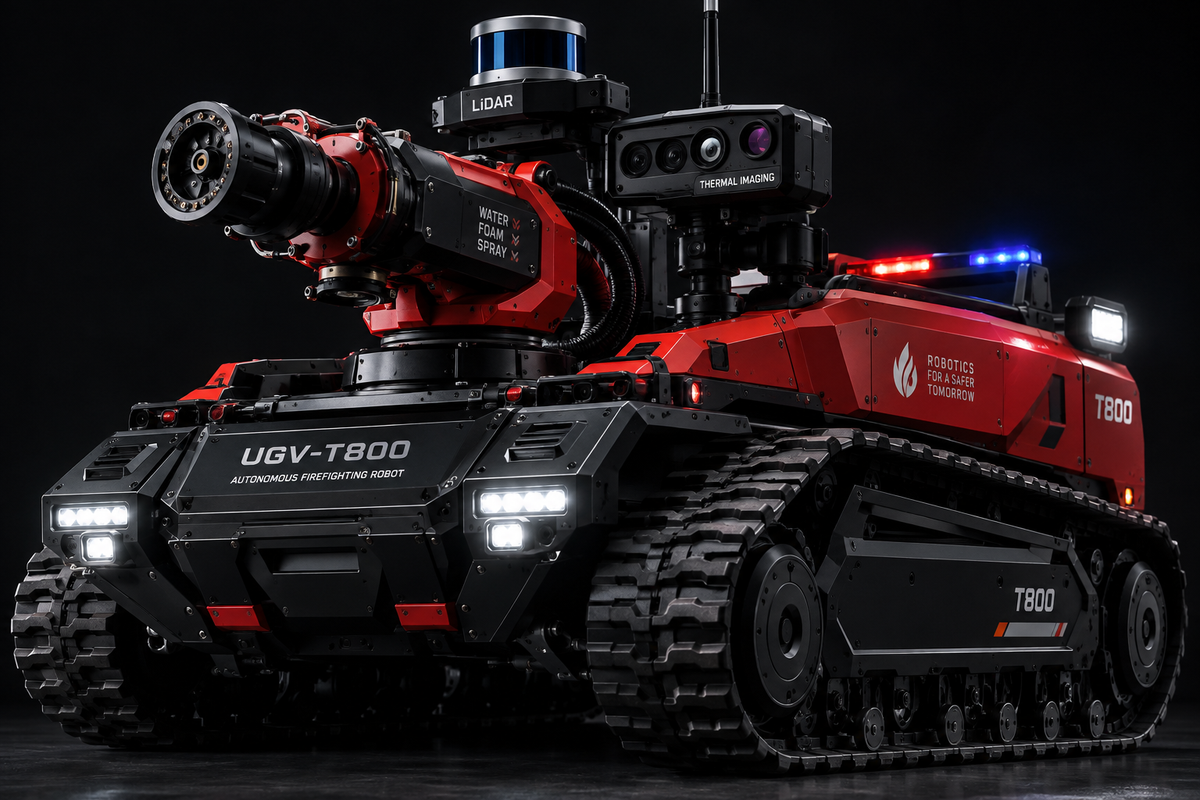 UGV-T800 detalhe técnico — veículo autónomo de intervenção