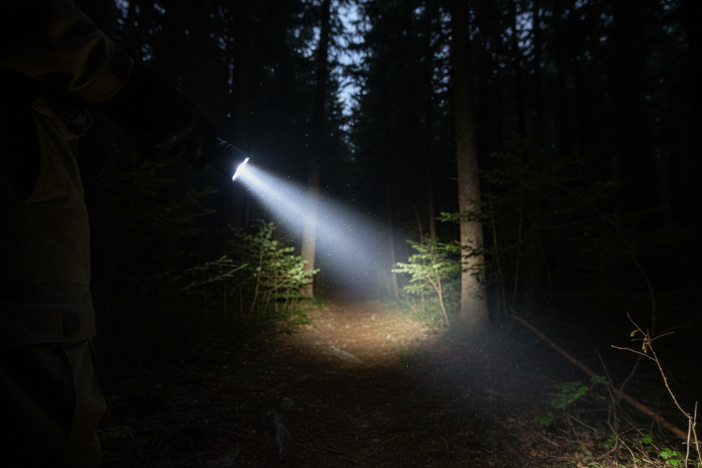 LumeX Pro — Tactical flashlight lifestyle outdoor night photography