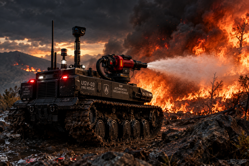 UGV-T800 em operação tática em terreno extremo