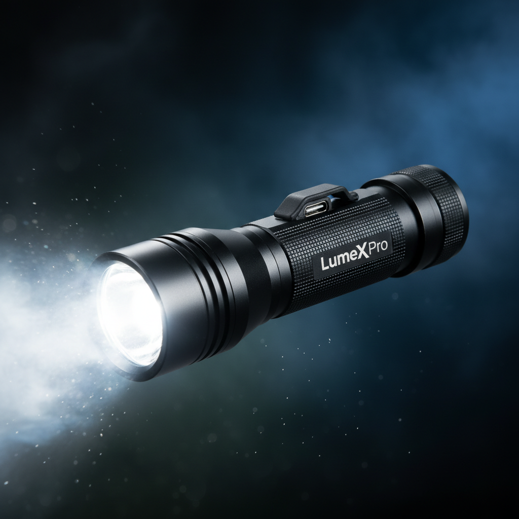 LumeX Pro — Military-Grade Tactical Flashlight product shot on dark background